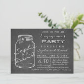 Rustieke Chalk Mason Jar Engagement Party Uitnodig Kaart (Staand voorkant)