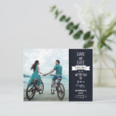 Rustieke Chalkboard Typografie Foto Opslaan van de Aankondigingskaart (Staand voorkant)