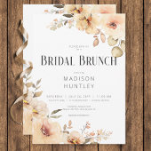 Rustieke Champagne Cream Bloemen Bruids Brunch Kaart