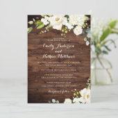 Rustieke Champagne Floral Wedding Kaart (Staand voorkant)