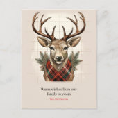 Rustieke Charm Boerderij Schatten met geruite Hert Feestdagenkaart (Voorkant)