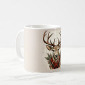 Rustieke Charm Boerderij Schatten met geruite Hert Koffiemok (Voorkant links)
