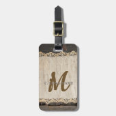 Rustieke Charm Burlap & Lace Schuur Hout QR Code Bagagelabel (Voorkant verticaal)