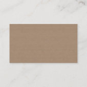 Rustieke Charm Kraft Paper Business Logo Est. Datu Visitekaartje (Achterkant)
