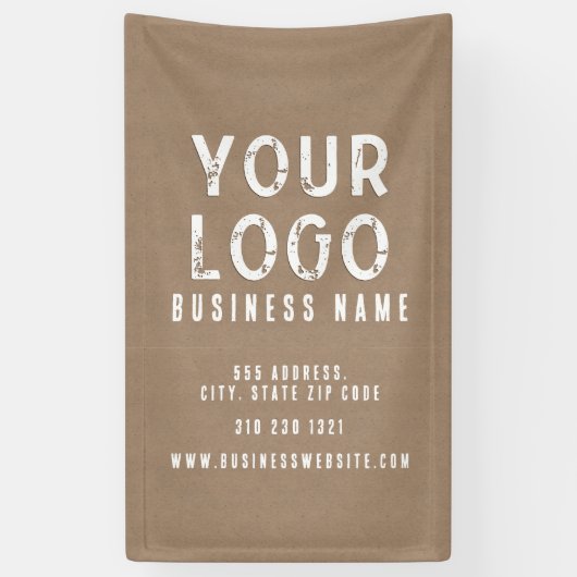 Rustieke Charm Kraft Paper Business Spandoek (Verticaal)