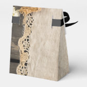 Rustieke Charm Wedding Burlap & Lace Schuur Hout Bedankdoosjes (Achterkant)