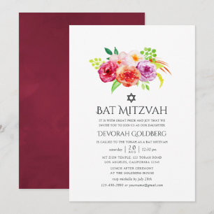 rustieke charme Bat Mitzvah Kaart