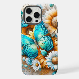 Rustieke charme: Butterfly en Daisy iPhone 15 Pro Max Hoesje