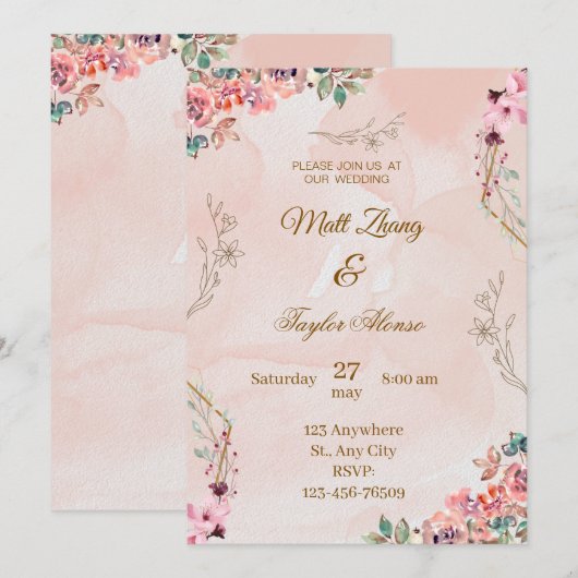 rustieke charme huwelijksuitnodiging feestdagenkaart (Voorkant / Achterkant)