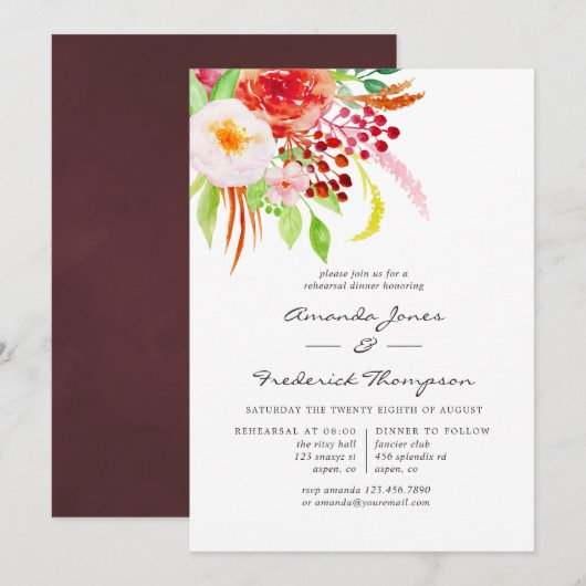 rustieke charme repetitie diner kaart (Voorkant / Achterkant)