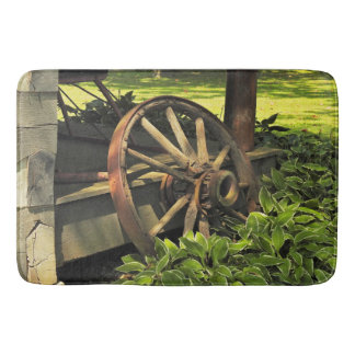 Rustieke charme - Verweerde Wagon Wheel Fotografie Badmat