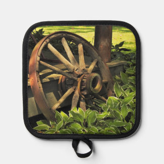 Rustieke charme - Verweerde Wagon Wheel Fotografie Pannenlap