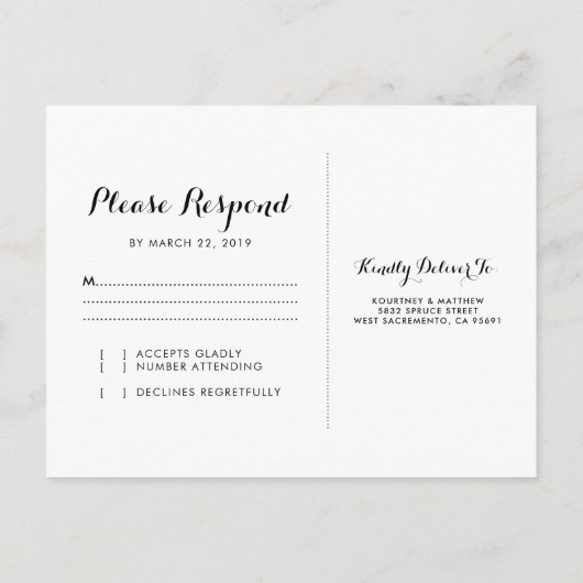 Rustieke Chateau Stenen Kerk Lichten Bruiloft RSVP Uitnodiging Briefkaart (Achterkant)