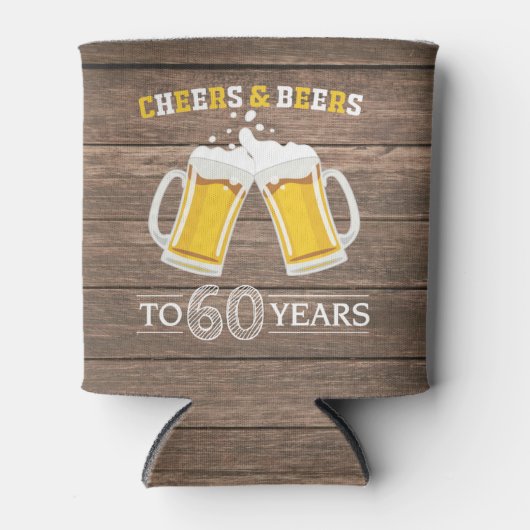 Rustieke Cheers en bieren tot 60 jaar Koelbox Blikjeskoeler (Voorkant)
