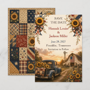 Rustieke Chic Amerikaanse Schuur Bruiloft met zonn RSVP Kaartje