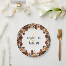 Rustieke Chic Bloemen Huwelijk Papieren Bordje