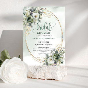 Rustieke Chic Botanische Gouden Bruiloftsuitnodigi Kaart
