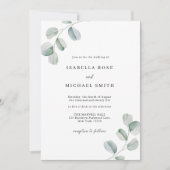 Rustieke Chic Eucalyptus bruiloft uitnodiging (Voorkant)