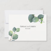 Rustieke Chic Eucalyptus Wedding RSVP (Achterkant)