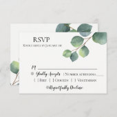 Rustieke Chic Eucalyptus Wedding RSVP (Voorkant / Achterkant)