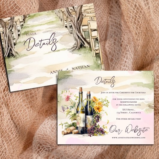 Rustieke Chic Grapevine Vineyard Wedding Details Briefkaart