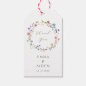 Rustieke Chic Wildflower Krans Tuin bruiloft Cadeaulabel (Voorkant)