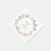 Rustieke Chic Wildflower Krans Tuin bruiloft Servet (Hoek)