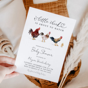 Rustieke Chicken Baby shower Invitation Kaart
