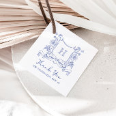 Rustieke Chinoiserie Bow Floral Crest Baby shower Bedankjes Labels