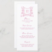 Rustieke Chinoiserie Bow Floral Crest Baby shower Menu (Voorkant / Achterkant)