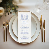 Rustieke Chinoiserie Bow Floral Crest Baby shower Menu