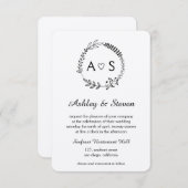 Rustieke chique bothanische huwelijksuitnodiging k kaart (Voorkant / Achterkant)