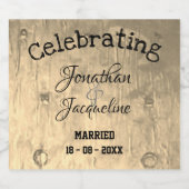 Rustieke chique bruiloft gepersonaliseerde mousser sparkling wijnetiket (Enkel label)