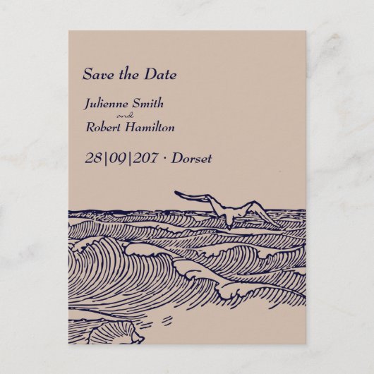 Rustieke chique bruiloft Save the Date Briefkaart (Voorkant)