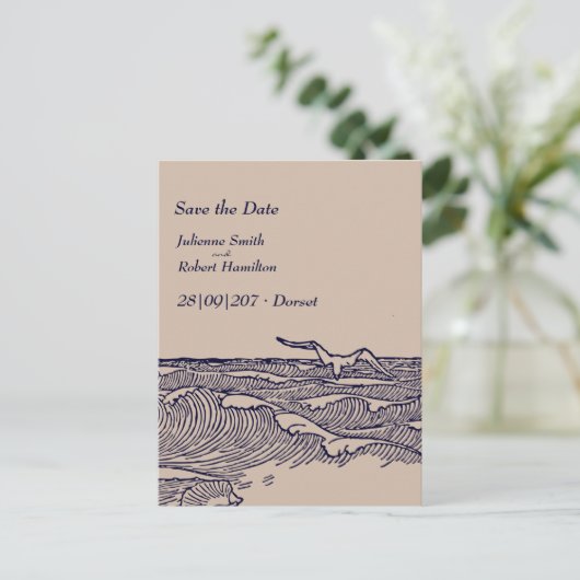 Rustieke chique bruiloft Save the Date Briefkaart (Staand voorkant)