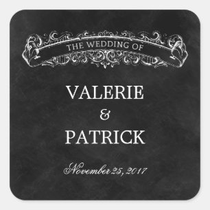 Rustieke Chique Favor Sticker / Envelope Seal - Zw