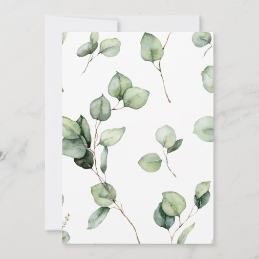 Rustieke chique groen bruiloft menu Kaart (Achterkant)