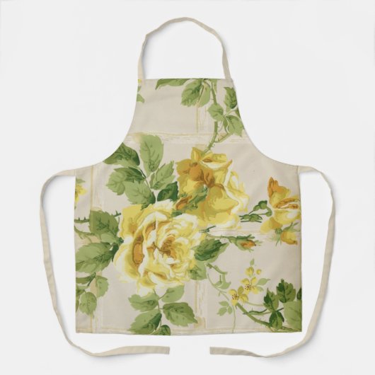 rustieke chique grote gele rozen op Trellis Schort (Voorkant)