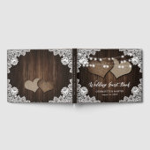 Rustieke chique schuur hout harten kant land bruil gastenboek (Volledig)