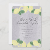 Rustieke Citroen Vintage Stenen Baby Shower Kaart (Voorkant)