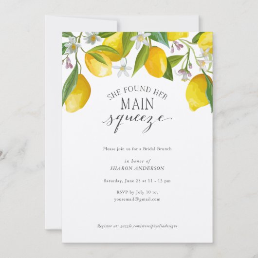 Rustieke Citroen Ze vond haar belangrijkste squeez Kaart (Voorkant)