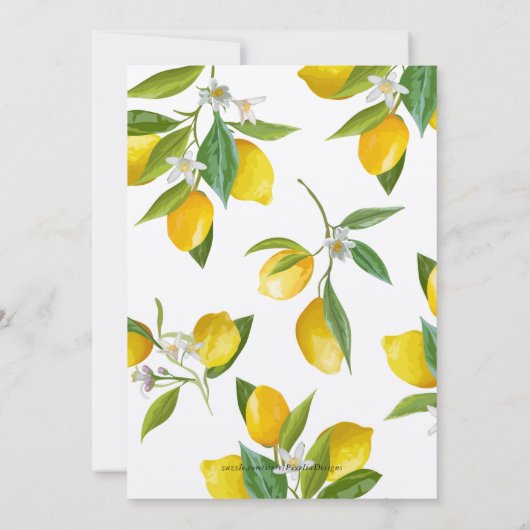 Rustieke Citroen Ze vond haar belangrijkste squeez Kaart (Achterkant)