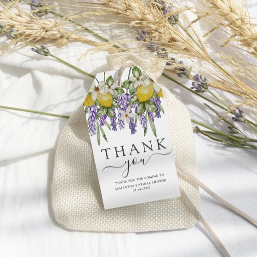 Rustieke citroenen & lavendel bruidsfeest favoriet cadeaulabel