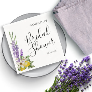 Rustieke citroenen & lavendel bruiloftsfeest cadea servet