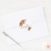 Rustieke citrus en dennenwinter vakantie ronde sticker (Envelop)