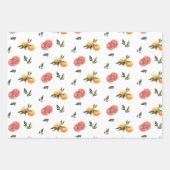 Rustieke Citrus Floral Waterverf 3 Pack Inpakpapier Vel (Voorkant 3)