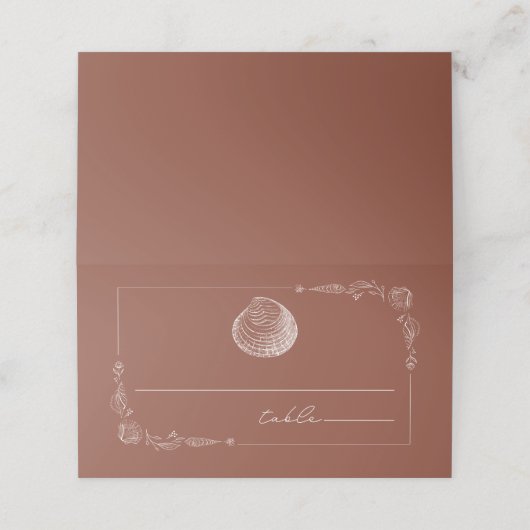 Rustieke Clamshell Terracotta Beach Bruiloft (Buitenkant ongevouwen)