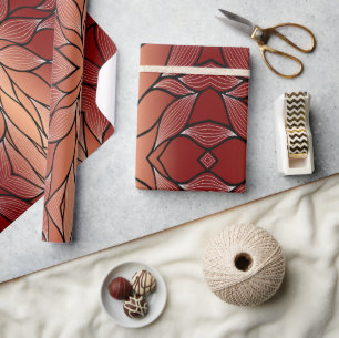 Rustieke Coppery Bronze Leave Pattern Cadeaupapier