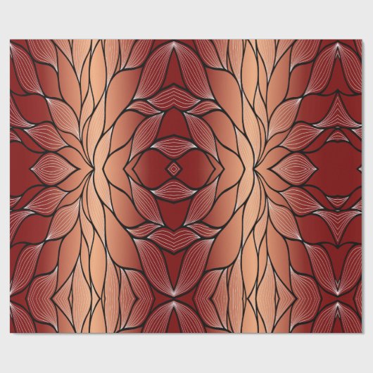 Rustieke Coppery Bronze Leave Pattern Cadeaupapier (Vlak)