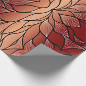 Rustieke Coppery Bronze Leave Pattern Cadeaupapier (Hoek)
